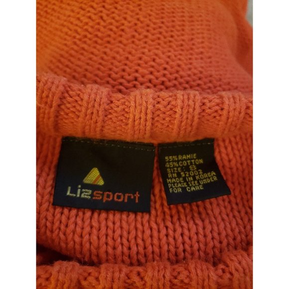 90s Liz Claiborne Orange Cropped Short Sleeve Sweater - Picture 4 of 4